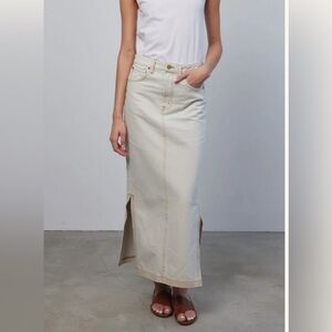 NEW B SIDES Karrara Jean Skirt in tile white color 26